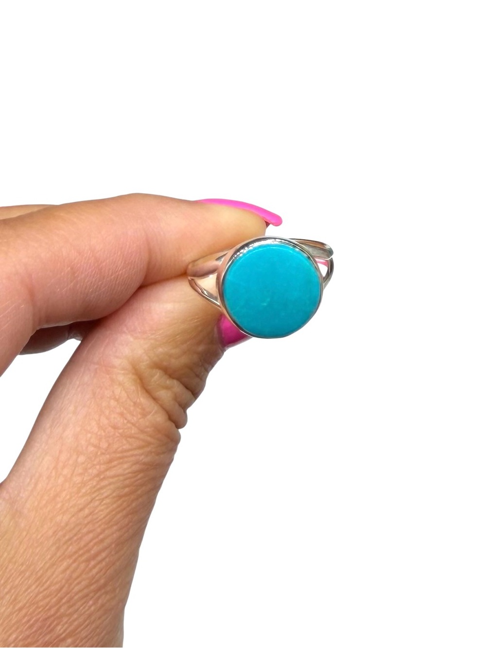 Aztec Mountain Turquoise Ring Size 8.5 Solid 925 Sterling Silver - Picture 3 of 7